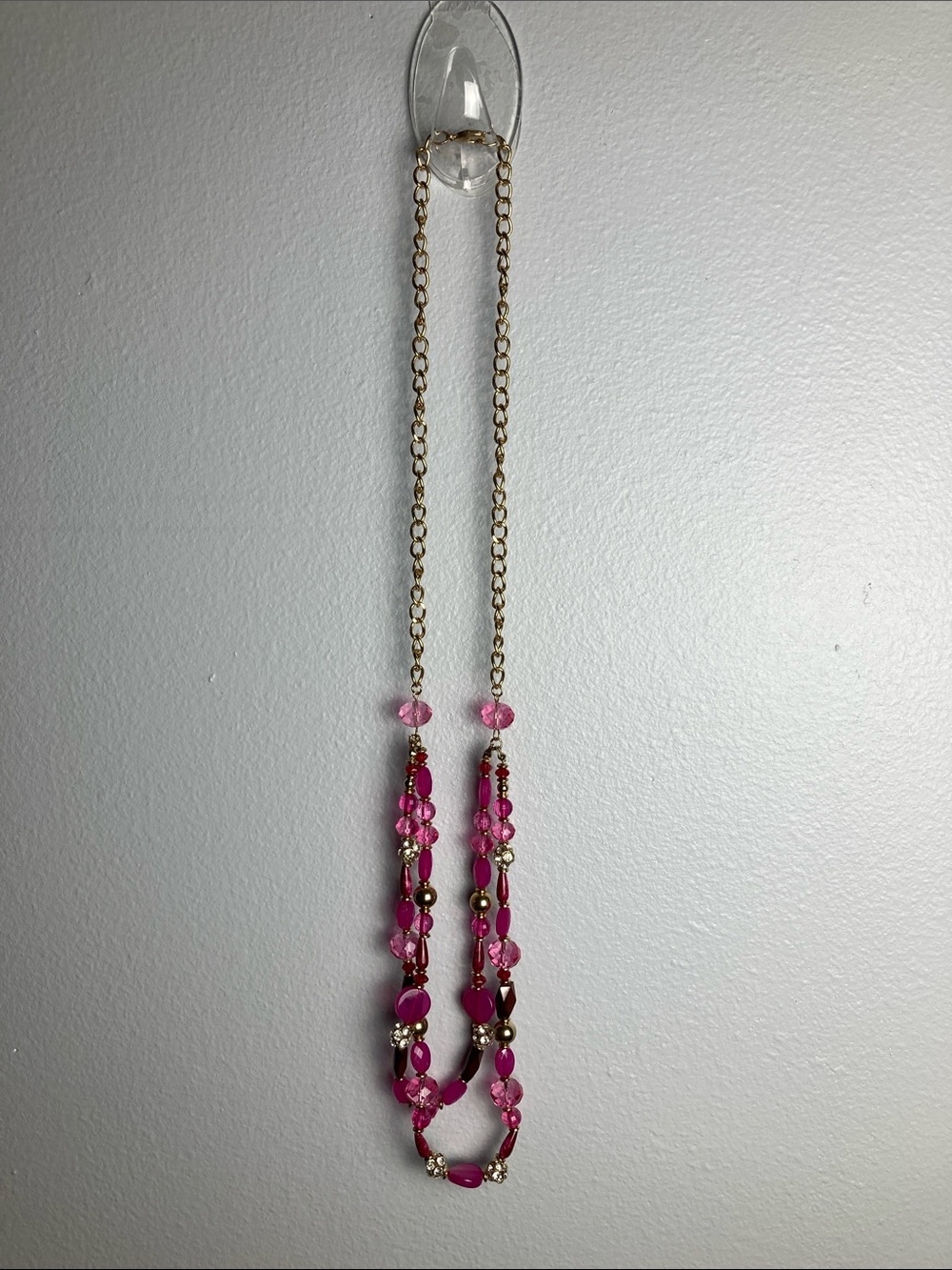 Gold Chain Pink Beaded Women’s Necklace